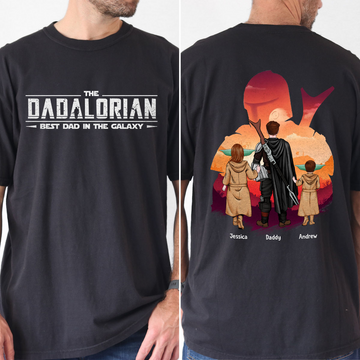 Stwa The Dadalorian Best Dad - Personalized Shirt 2 Side - Gift For Dad - image 2