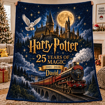 Hapo Wizard And Witch 25 Years Of Magic Gifts For Fan Movies - Personalized Sherpa Blanket