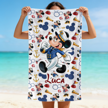Summer Vacation With Magical Cruiser - Personalized Beach Towel - Vacation Gift For Movie Fans - MkMo - image 2