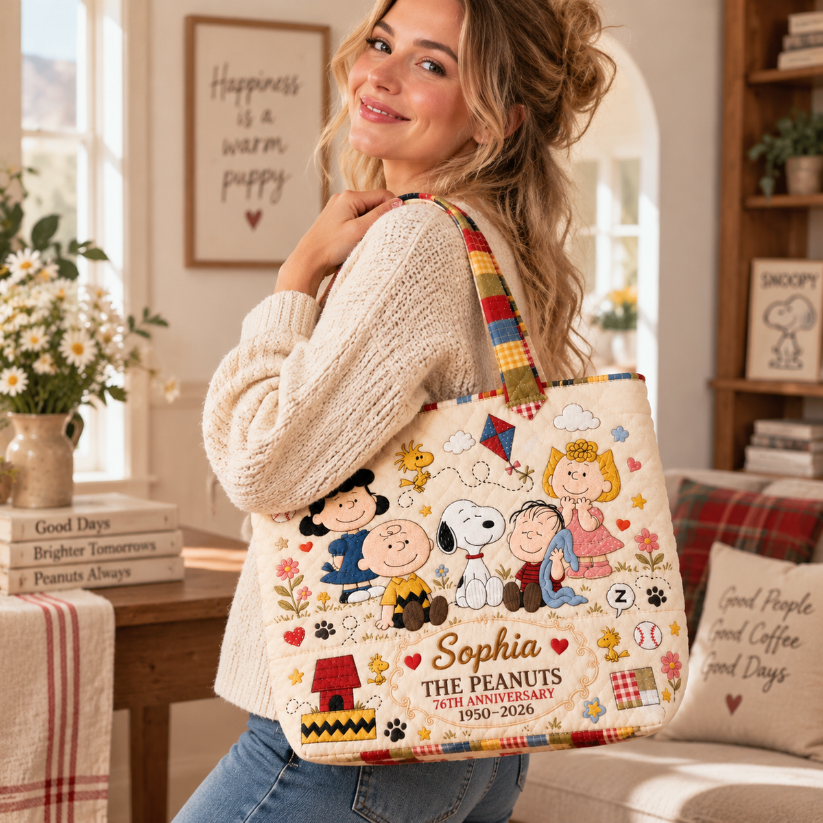 Vintage Cartoon Classic Comic Pals 76th Anniversary - Personalized Quilted Tote Bag