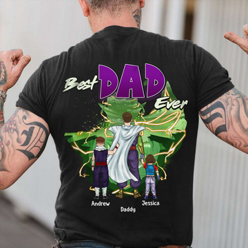 DrBa Best Super Dad Ever - Personalized TShirt - Gift For Dad, Anime Fans - image 2