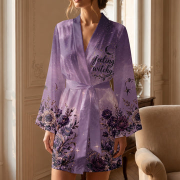 Feeling Witchy Gift For Witch Lovers - Personalized Satin Robe