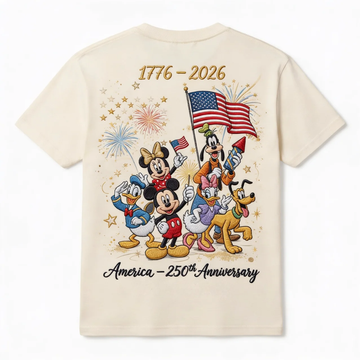 MkMo 250th Anniversary Magical Mouse With Friends - Personalized All Over Shirt - Independence Gift For Patriots, Movie Fans