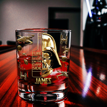 Stwa I Like Whiskey On The Dark Side - Personalized Whiskey Glass - Christmas Gift For Drinkers HH01