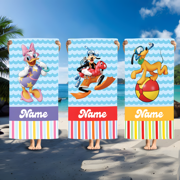 Magic Mouse And Friends - Summer Vibe - Personalized Beach Towel - Gift For Fan Movies - image 2