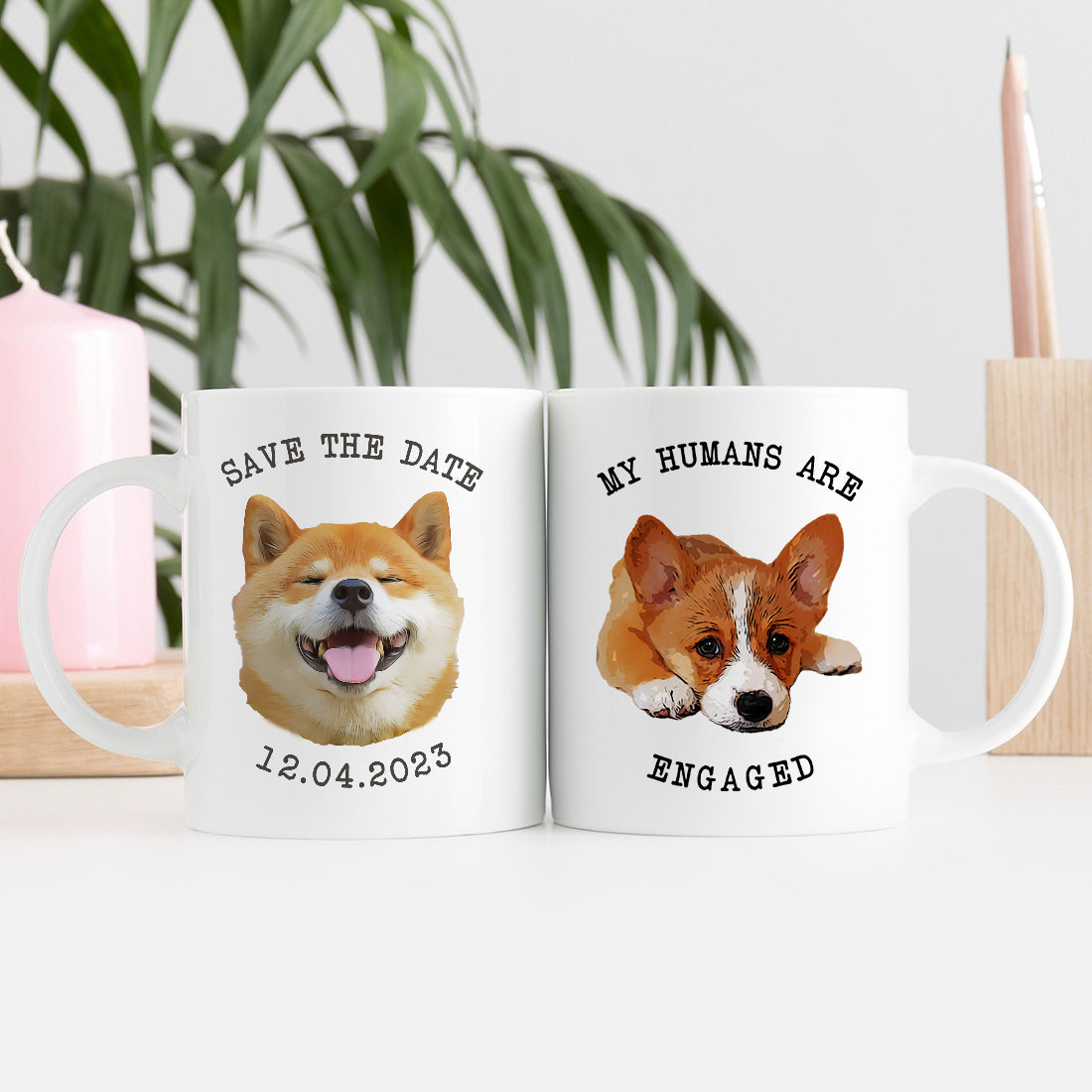 litzzy Custom Pet Engagement Gift, My Humans are Getting Married Mug, Dog Cat Engagement Gift, Unique Gift for Couple, Gift For Her, Him Mug   