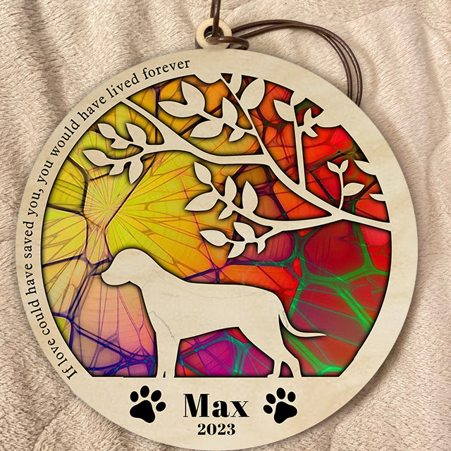 litzzy Litzzy Personalized Dog Suncatcher, Customizable Dog Breed Suncatcher, Stained Glass Light Catcher, Personalized Suncatcher Ornament, Pet Loss Gift Suncatcher   