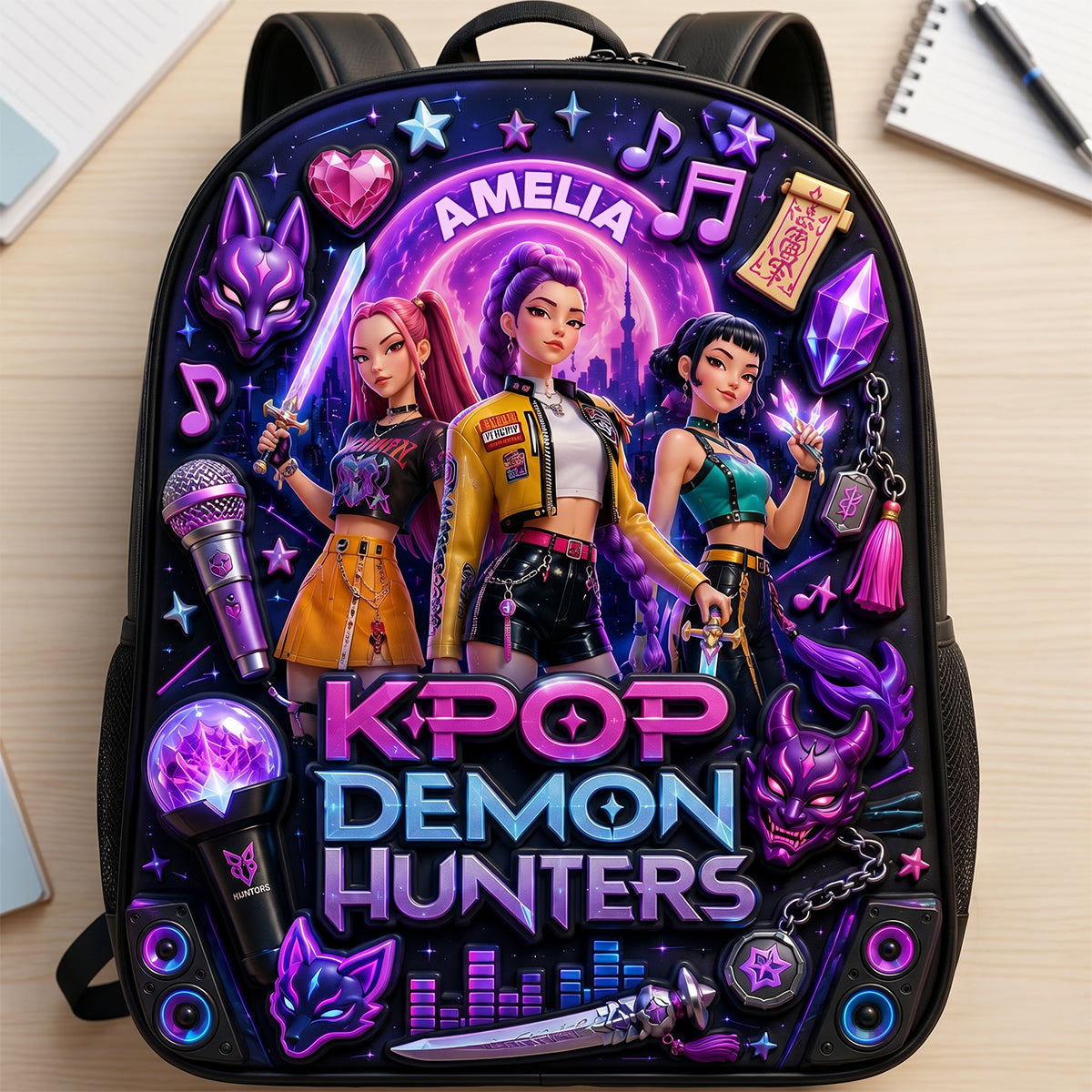 Just Loves Fantasy Girl - Personalized Backpack, Lunch Bag, Pencil Case & Water Bottle - Back to School Gift