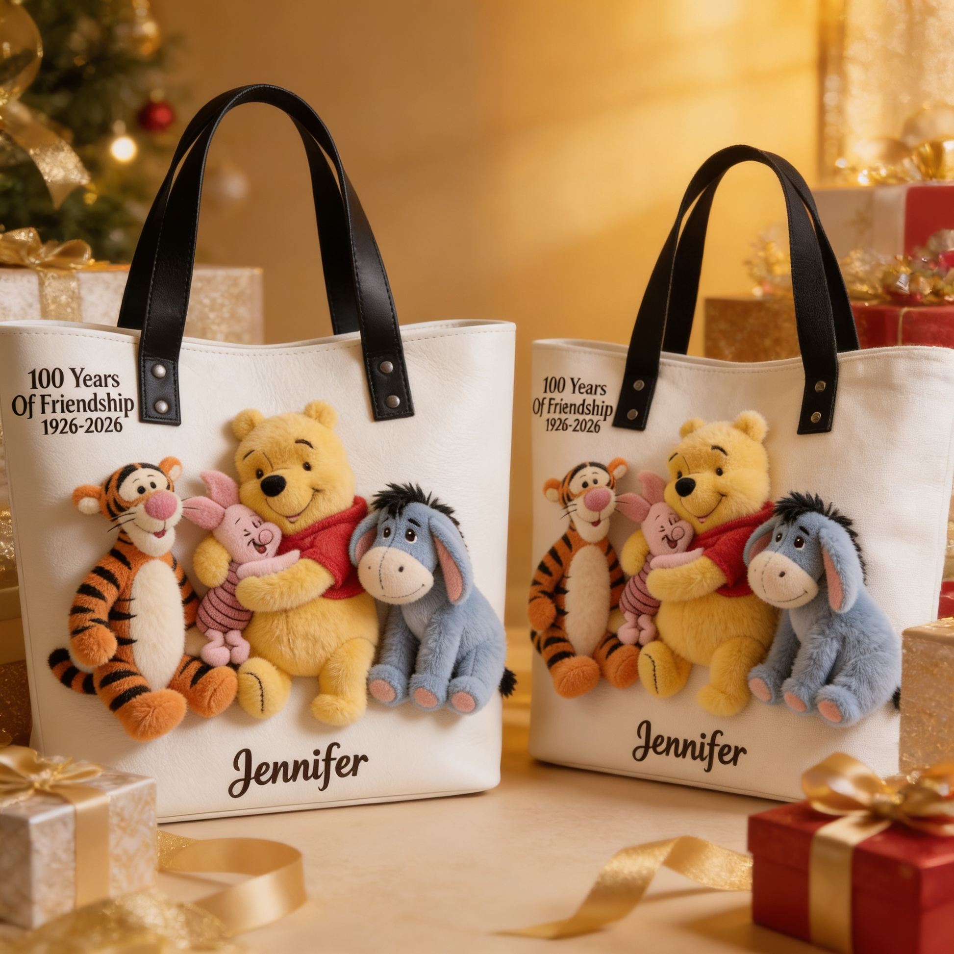 DSNY 100th Anniversary Honey Bear With Friend - Personalized Tote Bag - Gift For Movie Fans