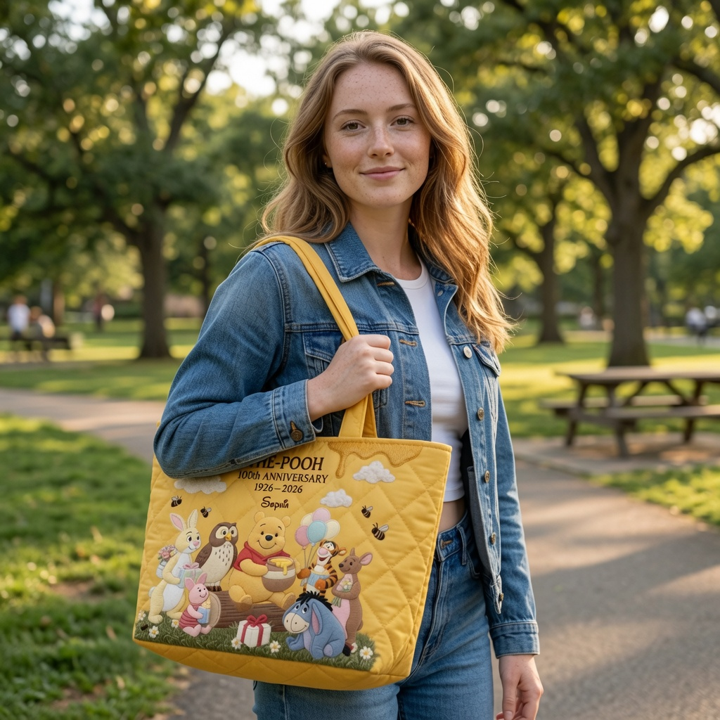 DSNY Honey Bear Celebrate 100 Years Of Friendship - Personalized Quilted Tote Bag HH01 - image 4