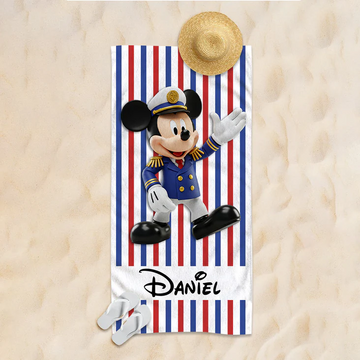 Summer Beach Vacation With Magical Cruise - Personalized Beach Towel - Vacation Gift For Movie Fans - MkMo - image 2