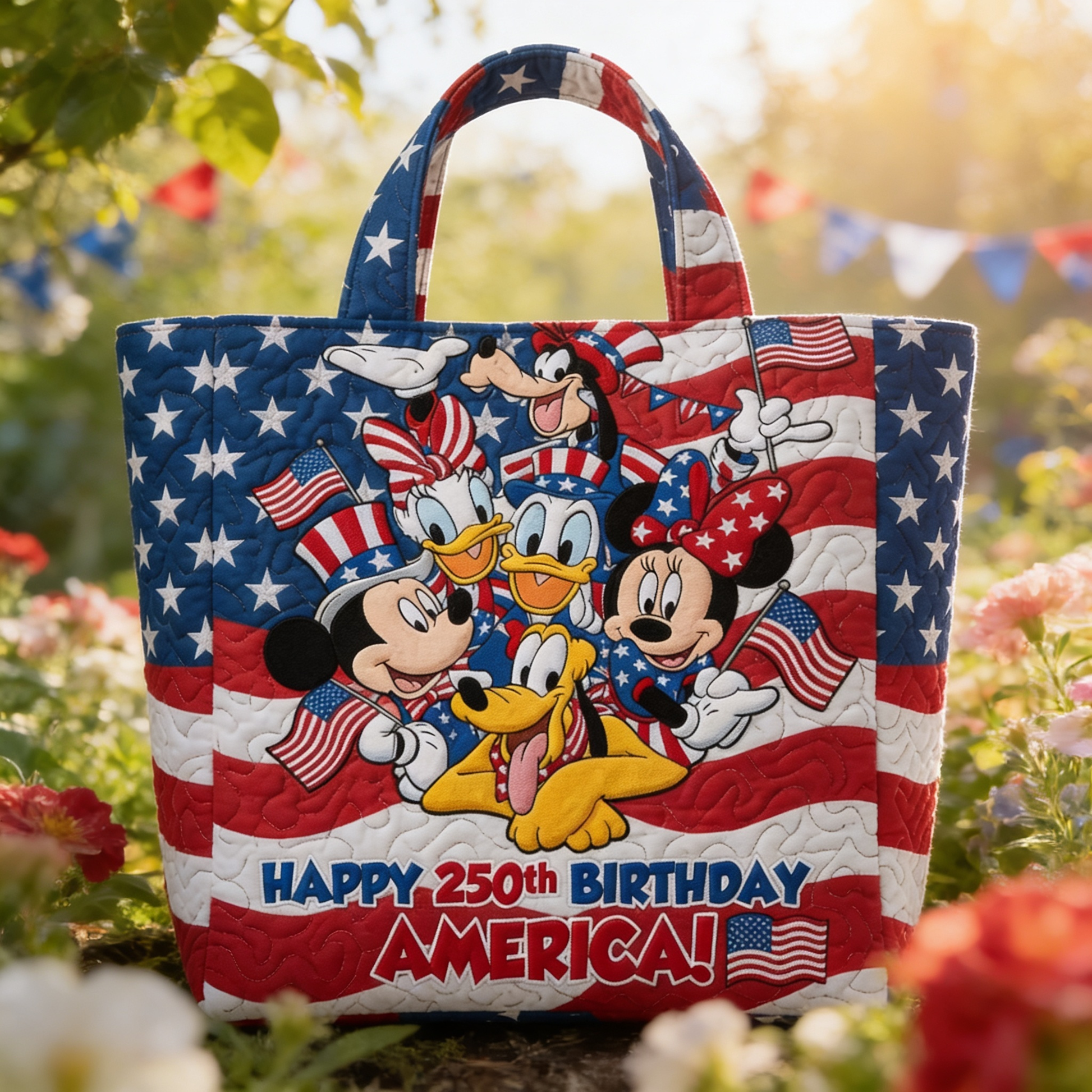 Magical Friends Happy 250th Birthday America - Personalized Quilted Tote Bag - Independence Gift For Movie Fans - MkMo - image 3