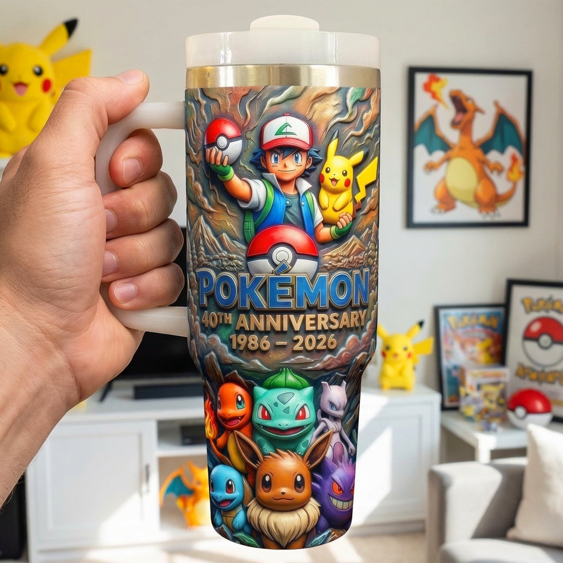 PoMo 30th Anniversary Monster Trainer - Personalized Tumbler With Handle - Gift For Movie Fans BA01