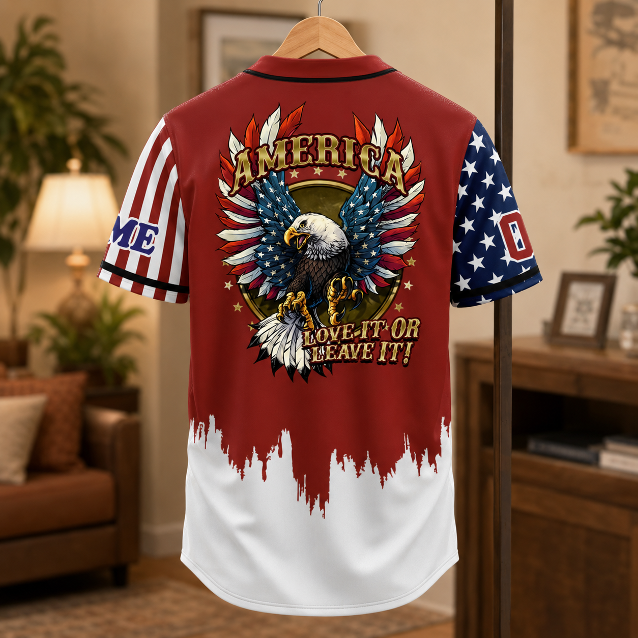 America Love It Or Leave It Bald Eagle - Personalized Baseball Jersey - Gift For Patriots - image 3