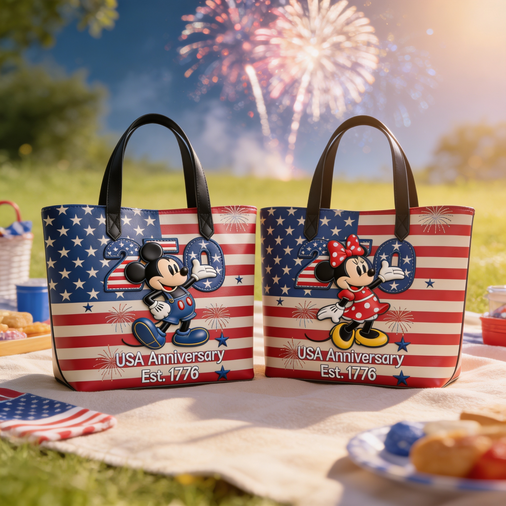 250th Anniversary Magical Cute Animals - Personalized Tote Bag - Independence Gift For Movie Fans - MkMo - image 4