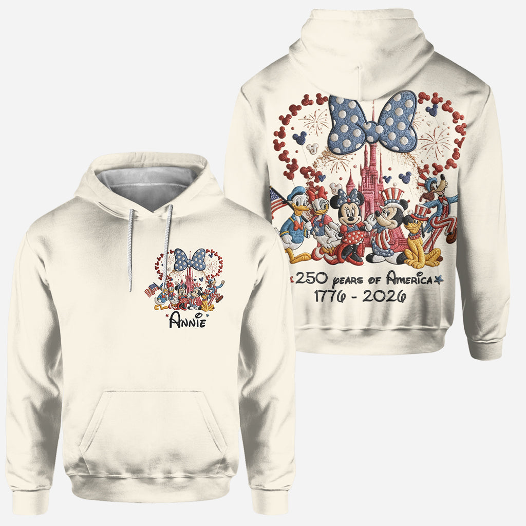 MkMo 250 Years American Mouse - Personalized Hoodie And Leggings - Gift For Her, Movie Fans BA01
