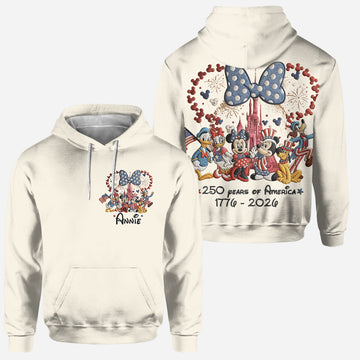MkMo 250 Years American Mouse - Personalized Hoodie And Leggings - Gift For Her, Movie Fans BA01