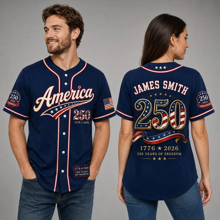 America 250 Years Of Freedom Anniversary - Personalized Baseball Jersey - Gift For Patriots - image 3