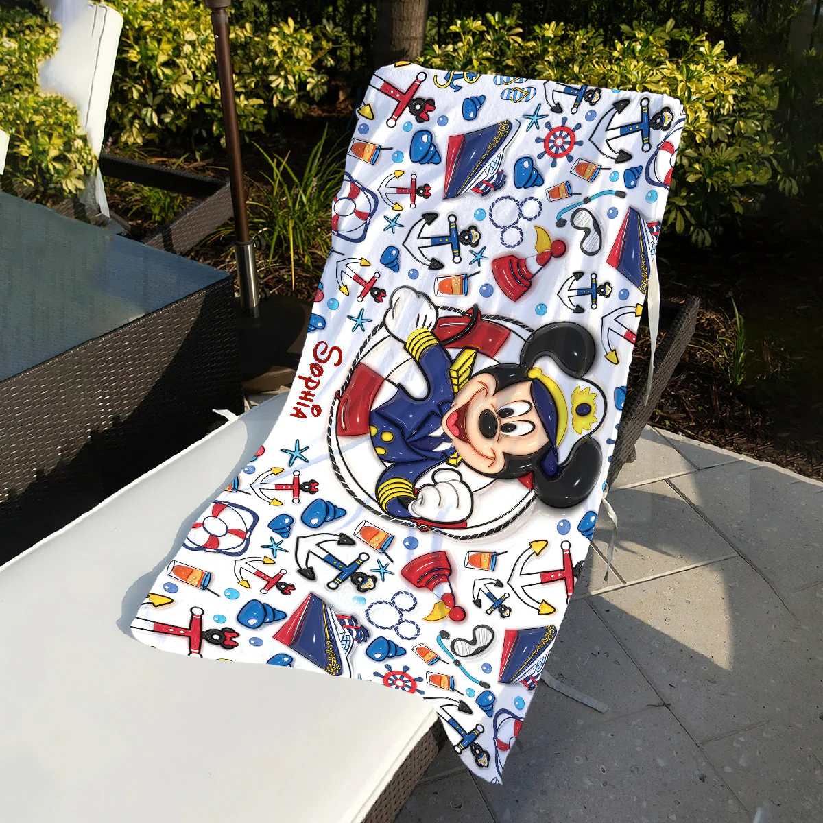 Summer Vacation With Magical Mouse Cruiser - Personalized Beach Towel - Vacation Gift For Movie Fans - MkMo - image 3