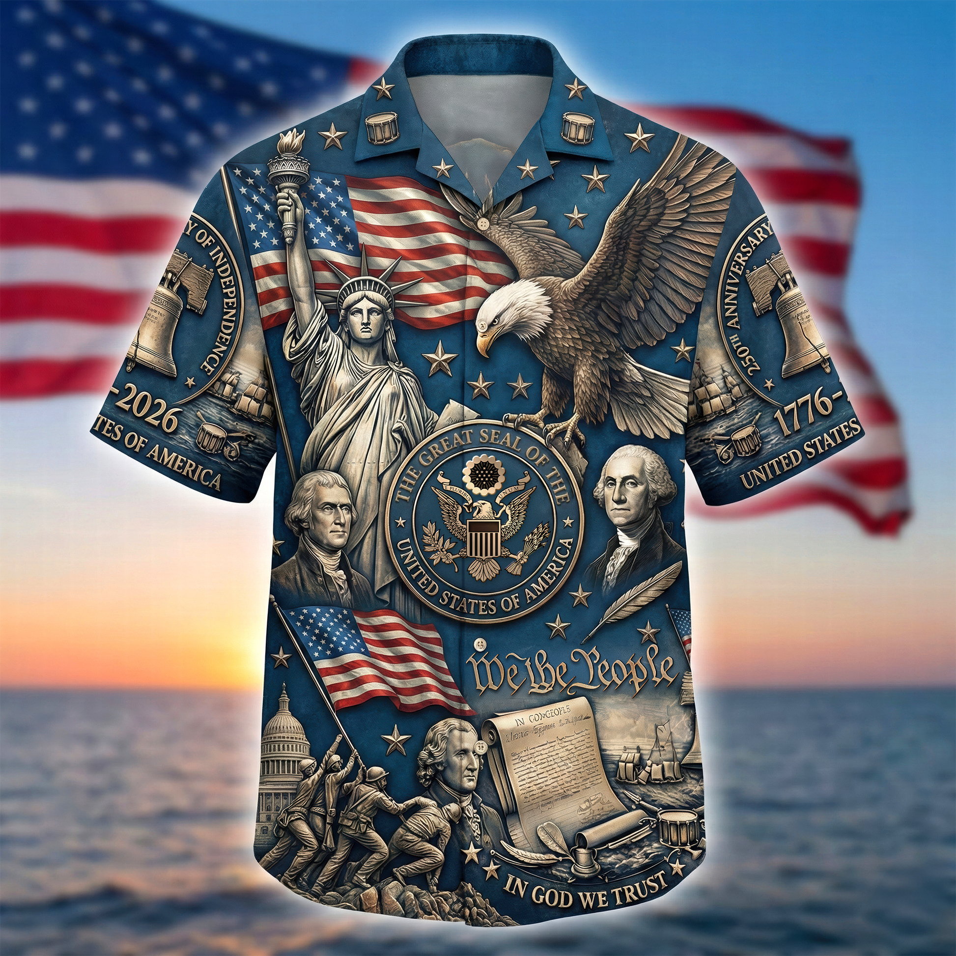 250th Anniversary Of American Independence - Personalized Hawaiian Shirt – Gift for Patriots - image 3