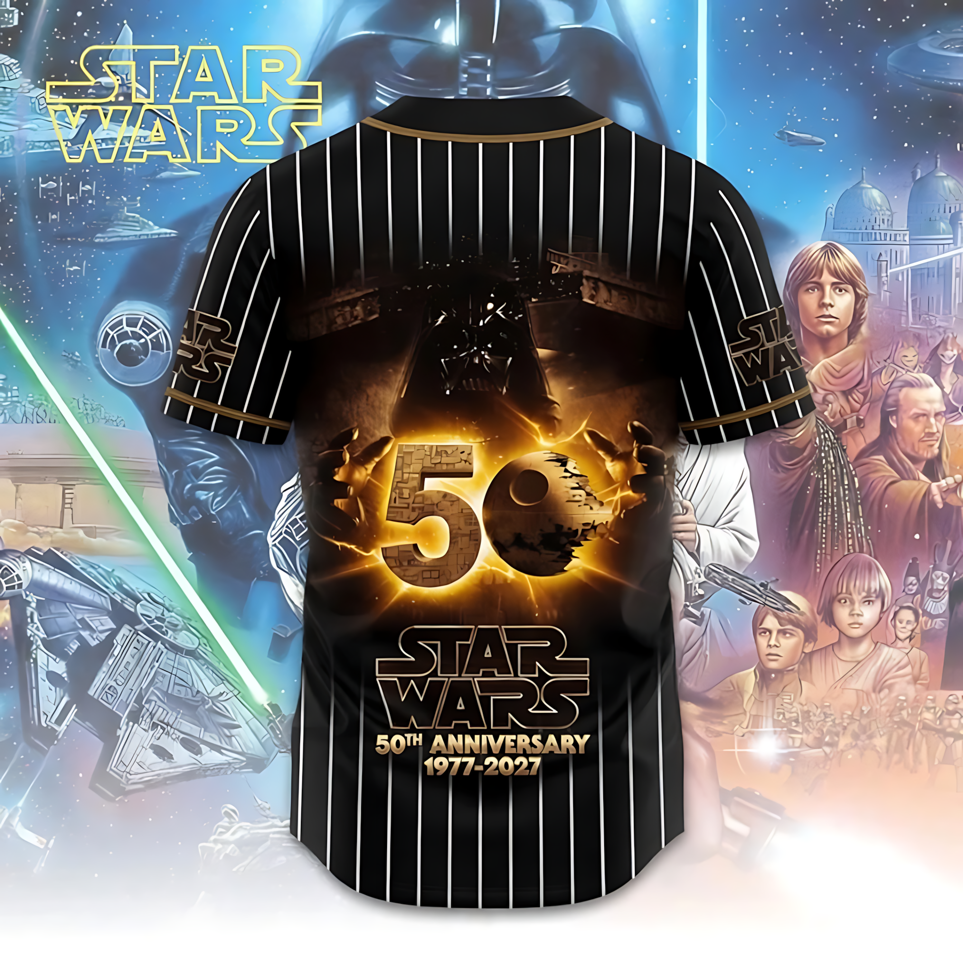 Stwa 50th Anniversary Golden Dark Captain - Personalized Baseball Jersey - Gift For Movie Fans