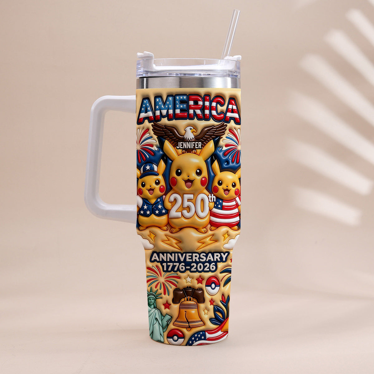 PoMo Celebrate 250 Years Of America - Personalized Tumbler - Gift For Movie Fans, Patriots HH01
