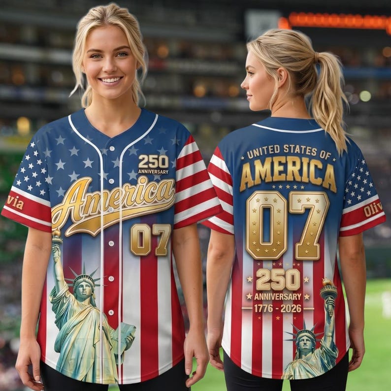 Celebrate 250 Years Of America Freedom - Personalized Baseball Jersey - Gift For Patriots - image 3