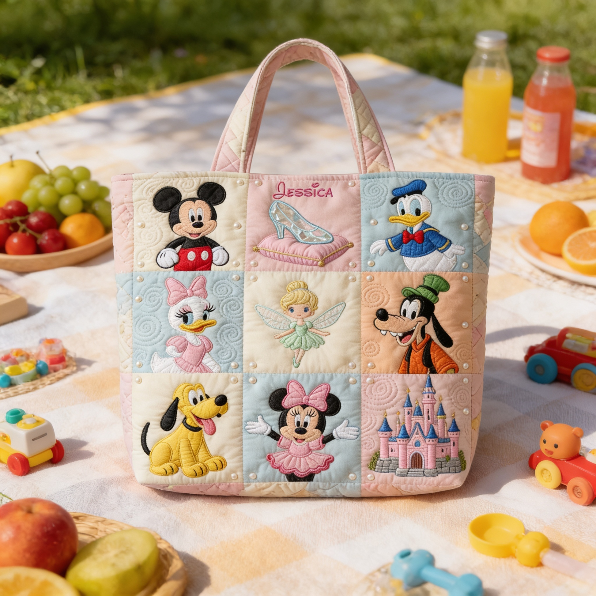 Fairy Beauty With Magical Friends - Personalized Quilted Tote Bag - Gift For Movie Fans - MkMo - image 3