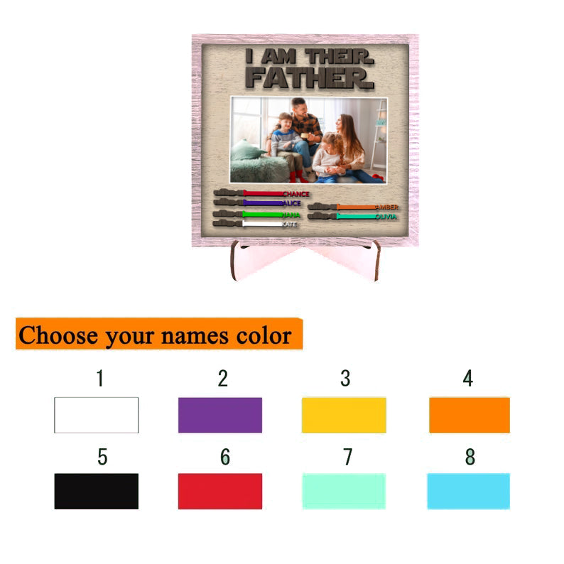 litzzy Unique Lightsaber Gift for Dad With Photo Upload: I Am Their Father Sign, Father's Day Gift 2023, Father Wooden Handmade Sign Custom Wooden Sign   