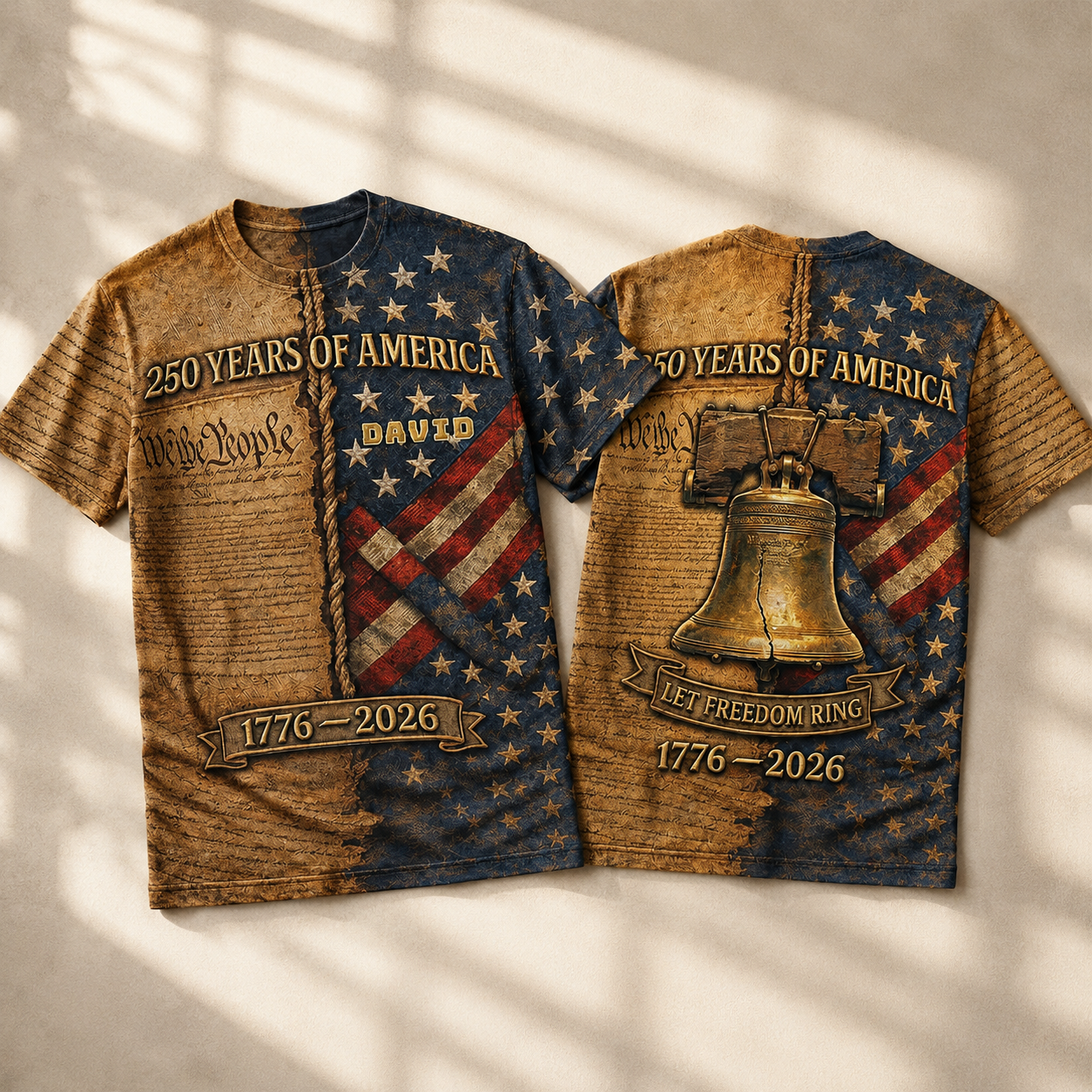 250 Years Of America Let Freedom Rings - Personalized All Over Shirt - Gift For Patriots - image 4
