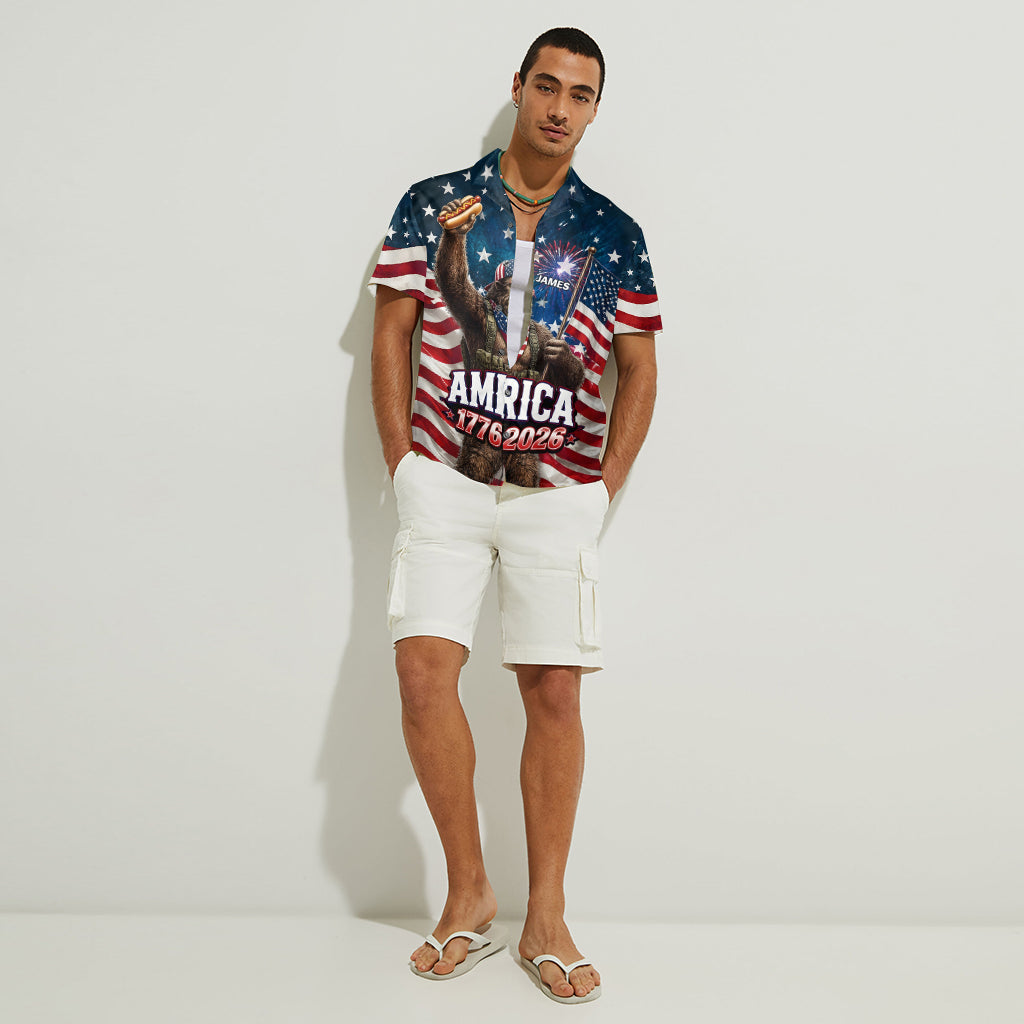 Bigfoot Celebrate 4th Of July - Personalized Hawaiin Shirt - Gift For Patriots - image 4