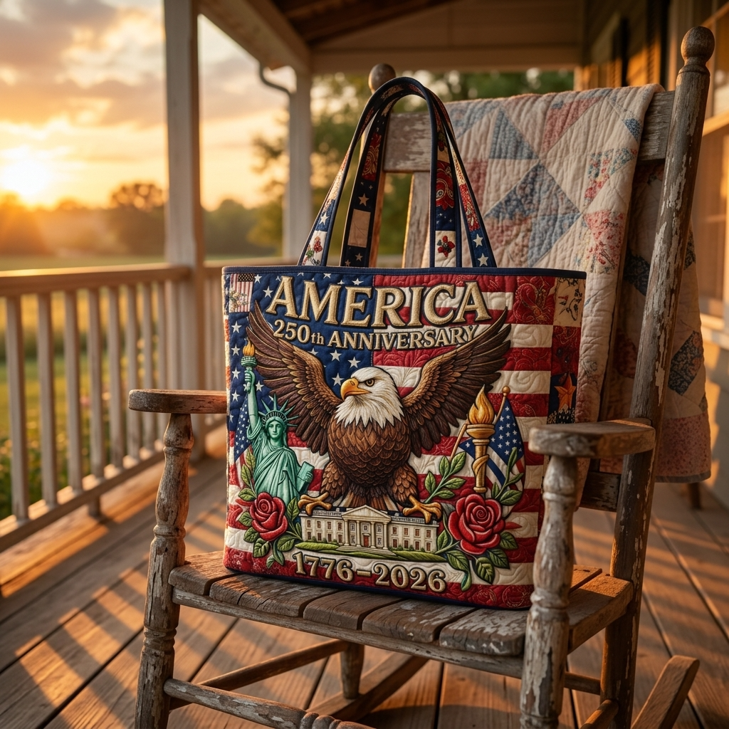 CT6060518 America 250th Anniversary Eagle Honor - Quilted Tote Bag - Patriotic Gift For Her - image 4
