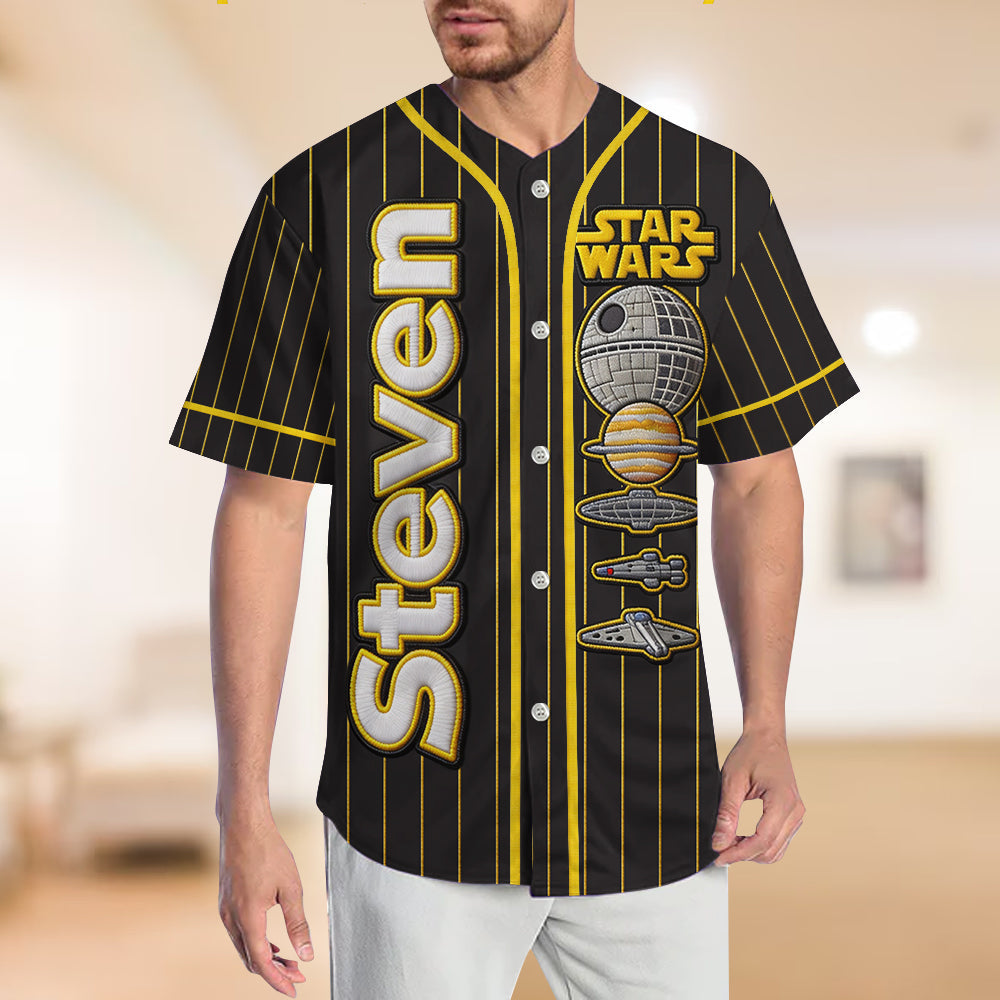 Stwa Galaxy Star The Force Alphabet Letter - Personalized Baseball Jersey For Kid, Youth, Adult - Gift For Movie Fans NL122