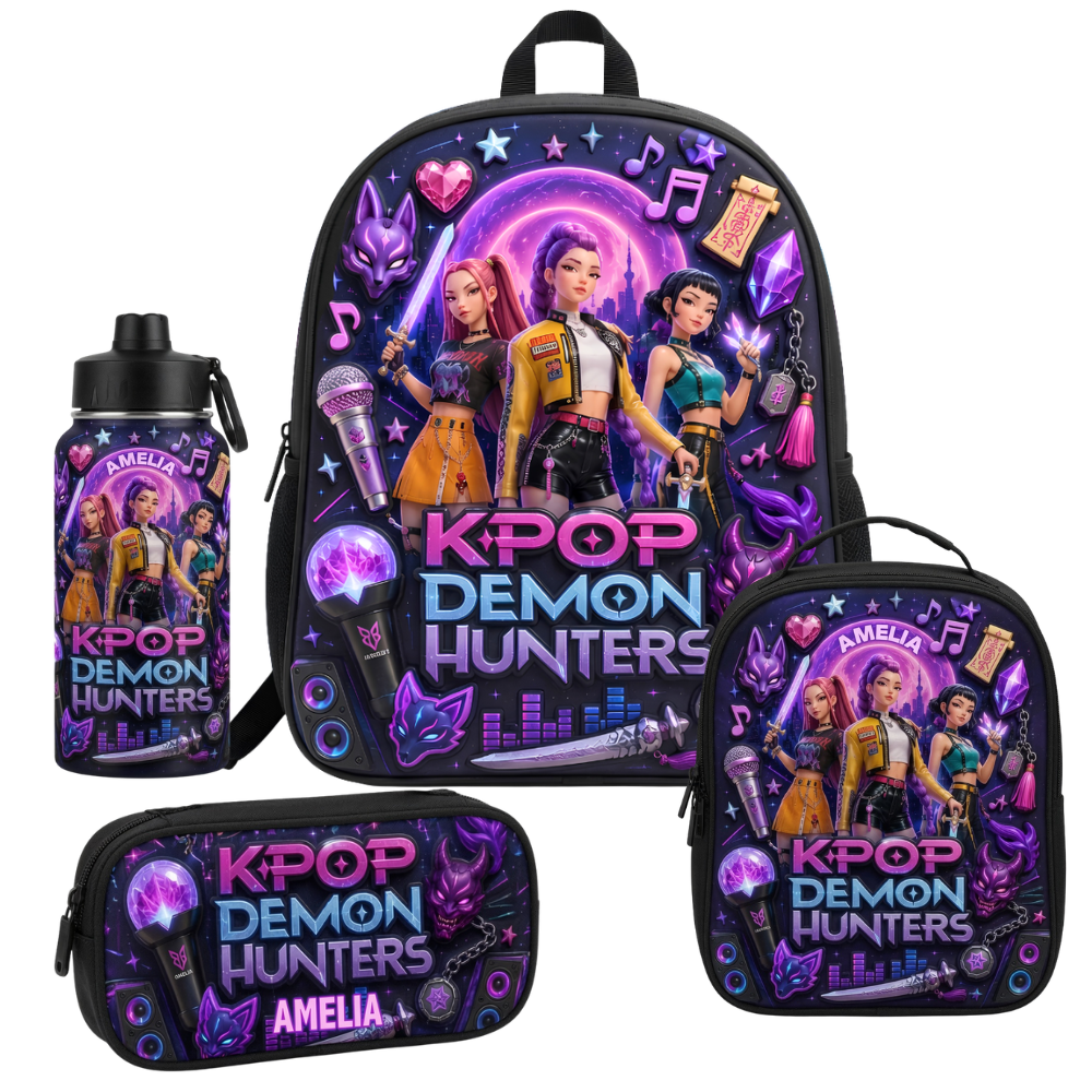 Just Loves Fantasy Girl - Personalized Backpack, Lunch Bag, Pencil Case & Water Bottle - Back to School Gift