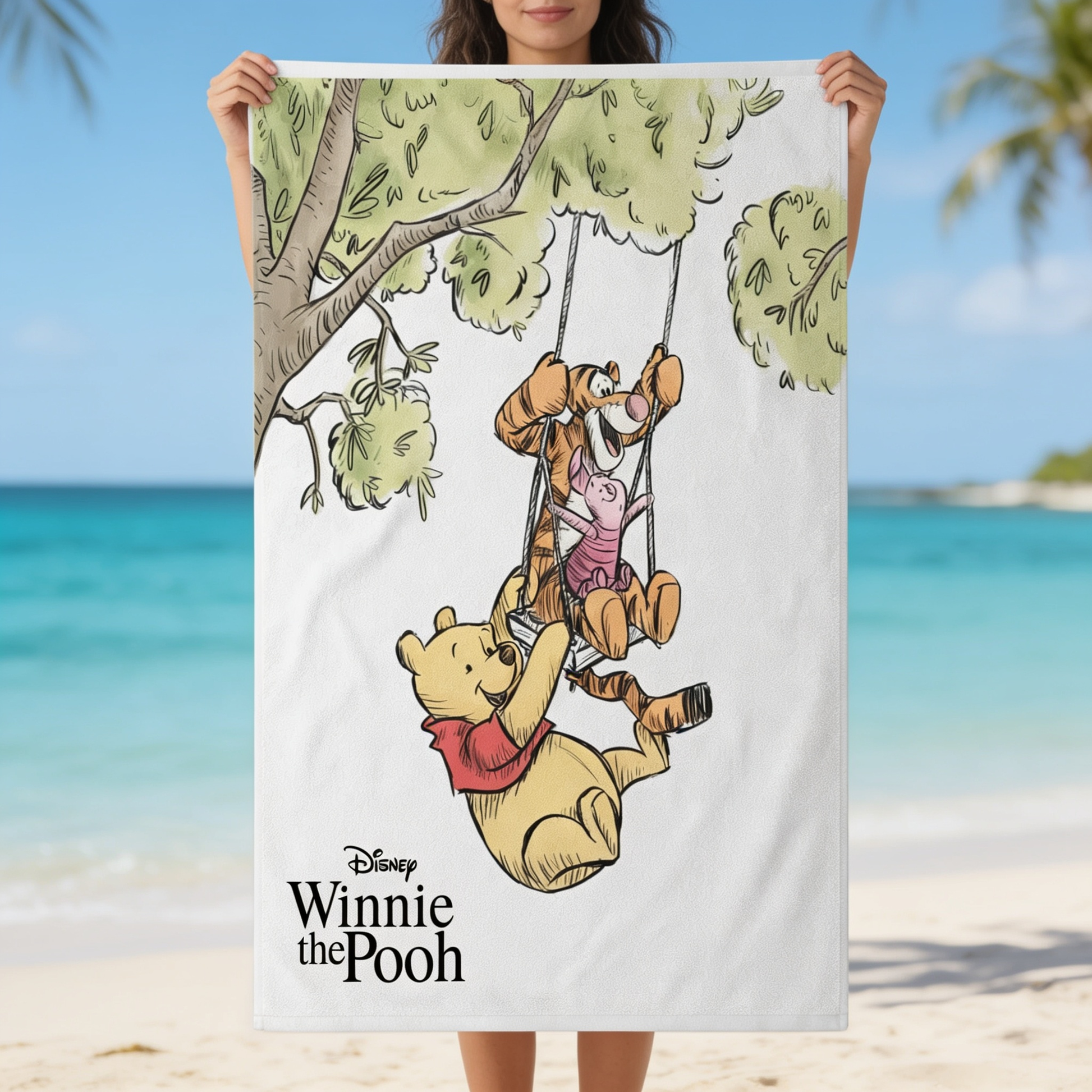 100th Anniversary Beach Vacation With Honey Bear - Personalized Beach Towel - Vacation Gift For Movie Fans - DSNY - image 5