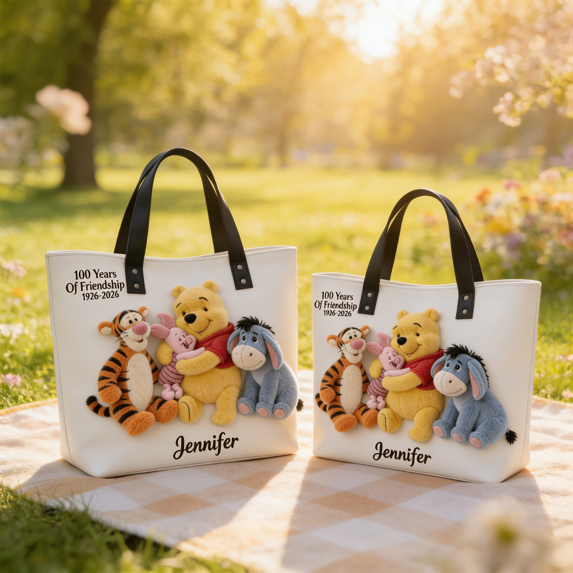 DSNY 100th Anniversary Honey Bear With Friend - Personalized Tote Bag - Gift For Movie Fans