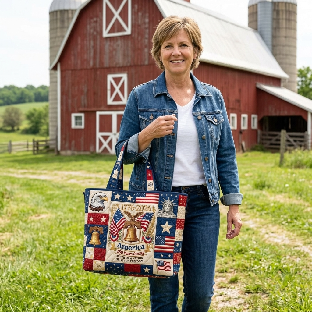 America 250 Years Strong 1776-2026 - Quilted Tote Bag - Patriotic Gift For Her - image 4