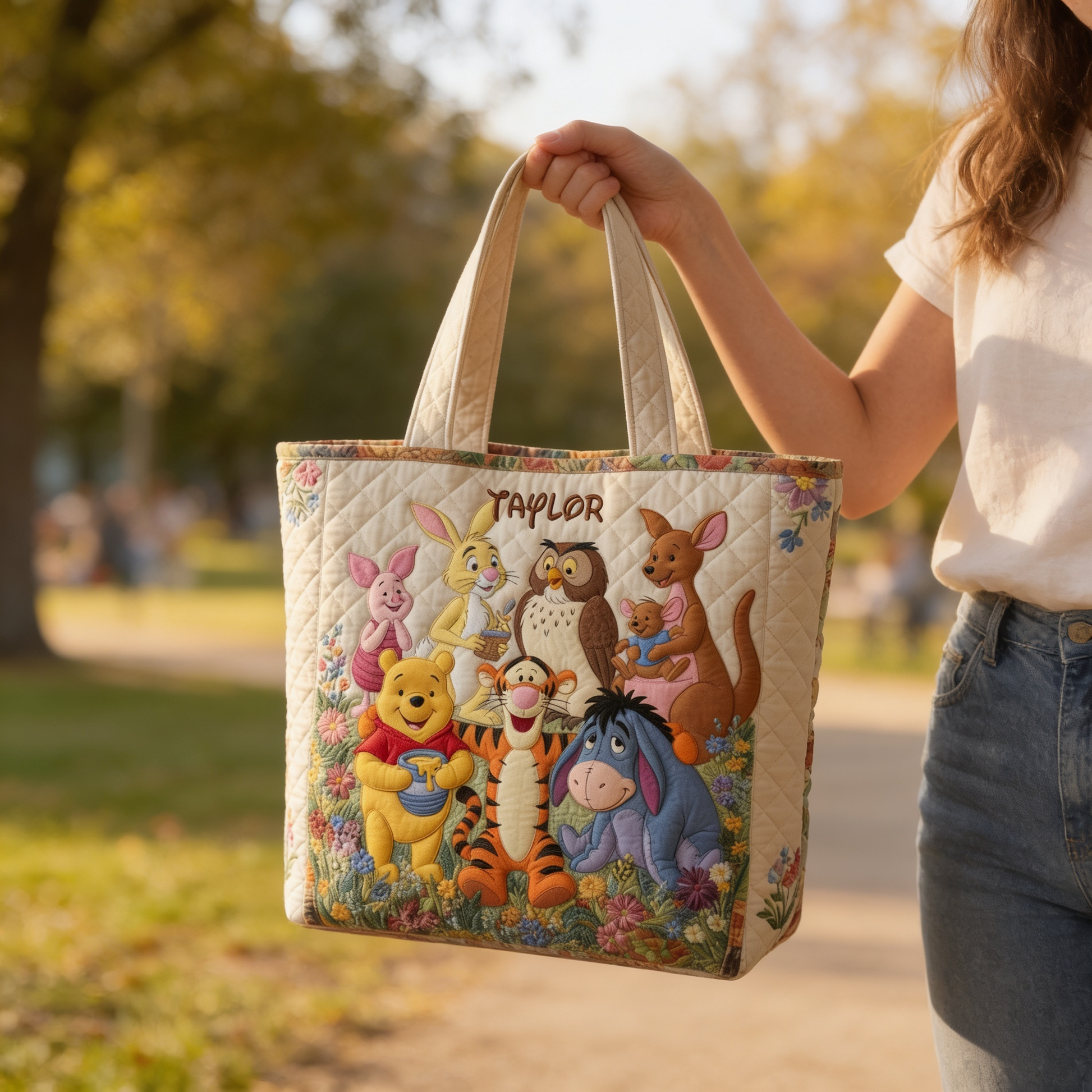 100th Anniversary Honey Bear & Forest Friends - Personalized Quilted Tote Bag - Gift For Movie Fans - DSNY - image 4