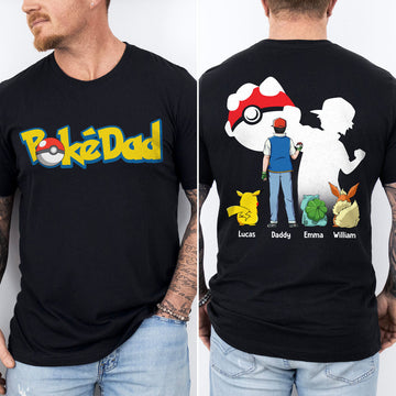 PoMo Best PokéDad Ever - Personalized Shirt 2 Side - Gifts For Dad - image 2