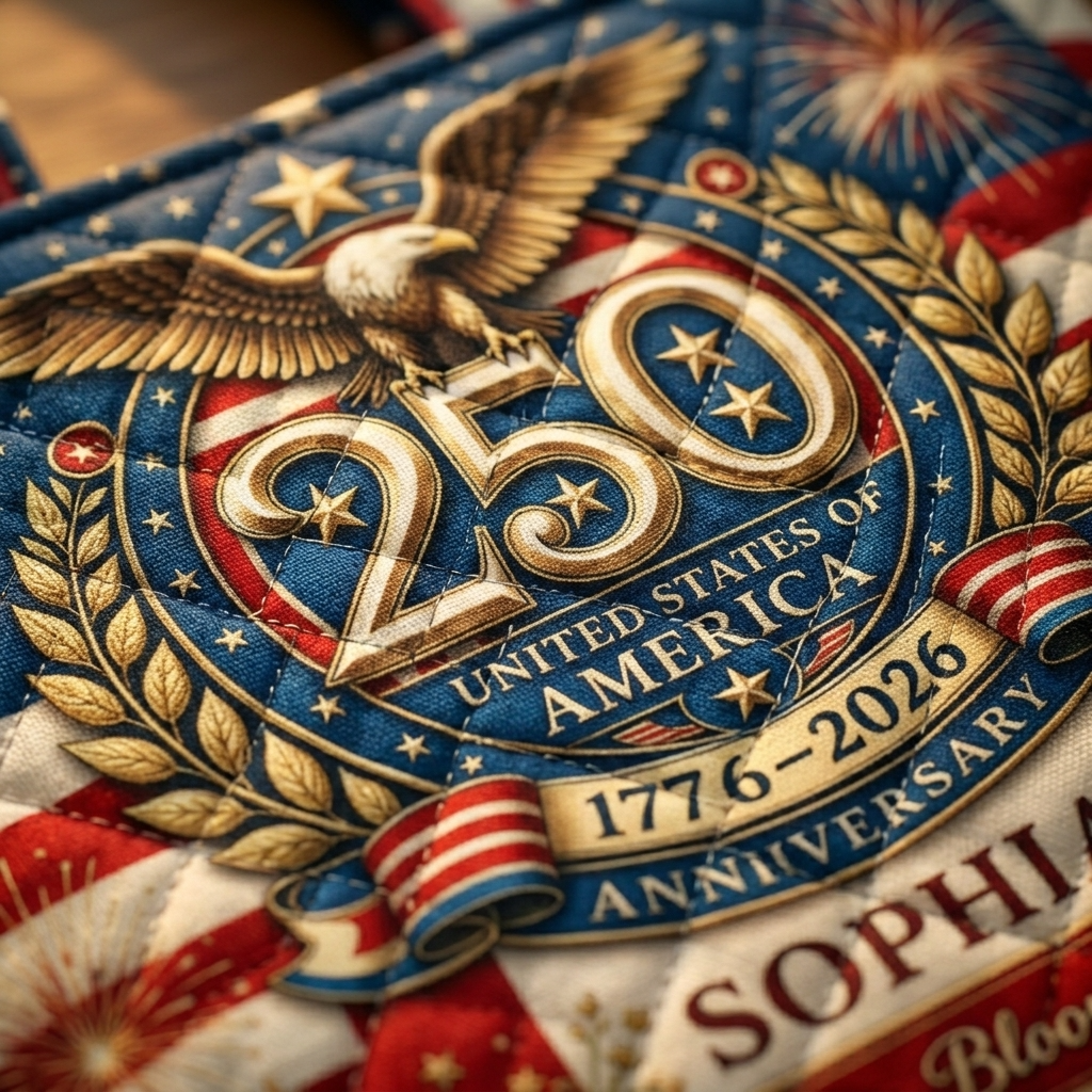 US 250th Anniversary Patriotic Bald Eagle - Personalized Quilted Tote Bag - Gift For Her - image 5