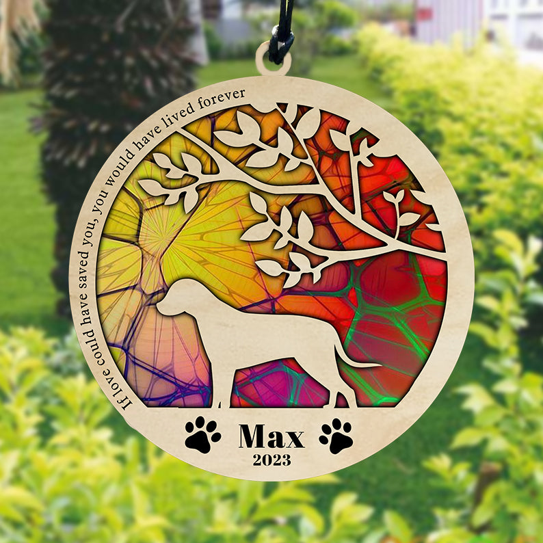 litzzy Litzzy Personalized Dog Suncatcher, Customizable Dog Breed Suncatcher, Stained Glass Light Catcher, Personalized Suncatcher Ornament, Pet Loss Gift Suncatcher   