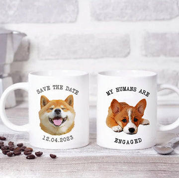 litzzy Custom Pet Engagement Gift, My Humans are Getting Married Mug, Dog Cat Engagement Gift, Unique Gift for Couple, Gift For Her, Him Mug   