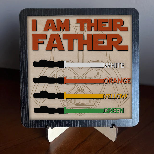 litzzy Unique Lightsaber Gift for Dad: I Am Their Father Sign, Father's Day Gift 2023, Father Wooden Handmade Sign Custom Wooden Sign   