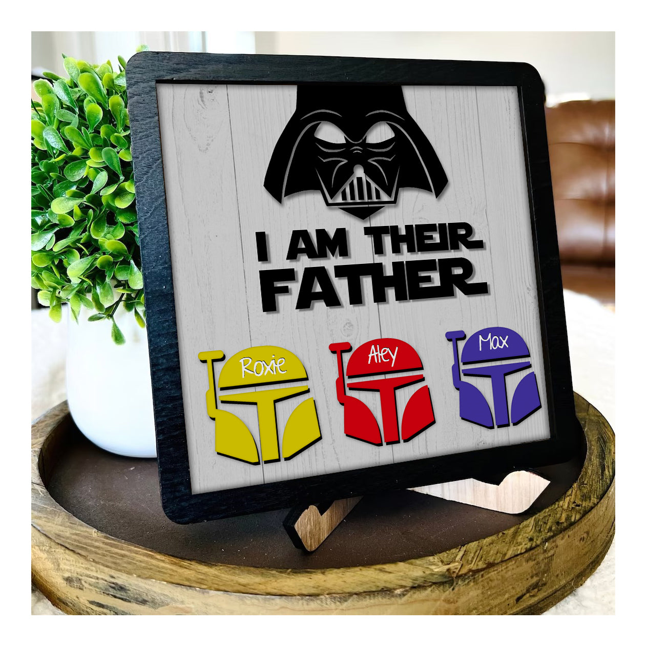 litzzy Personalized Lightsaber Gift I Am Their Father Sign, Fathers Day Gift, Dad Gift, Gift For father's day Version 2 Custom Wooden Sign   