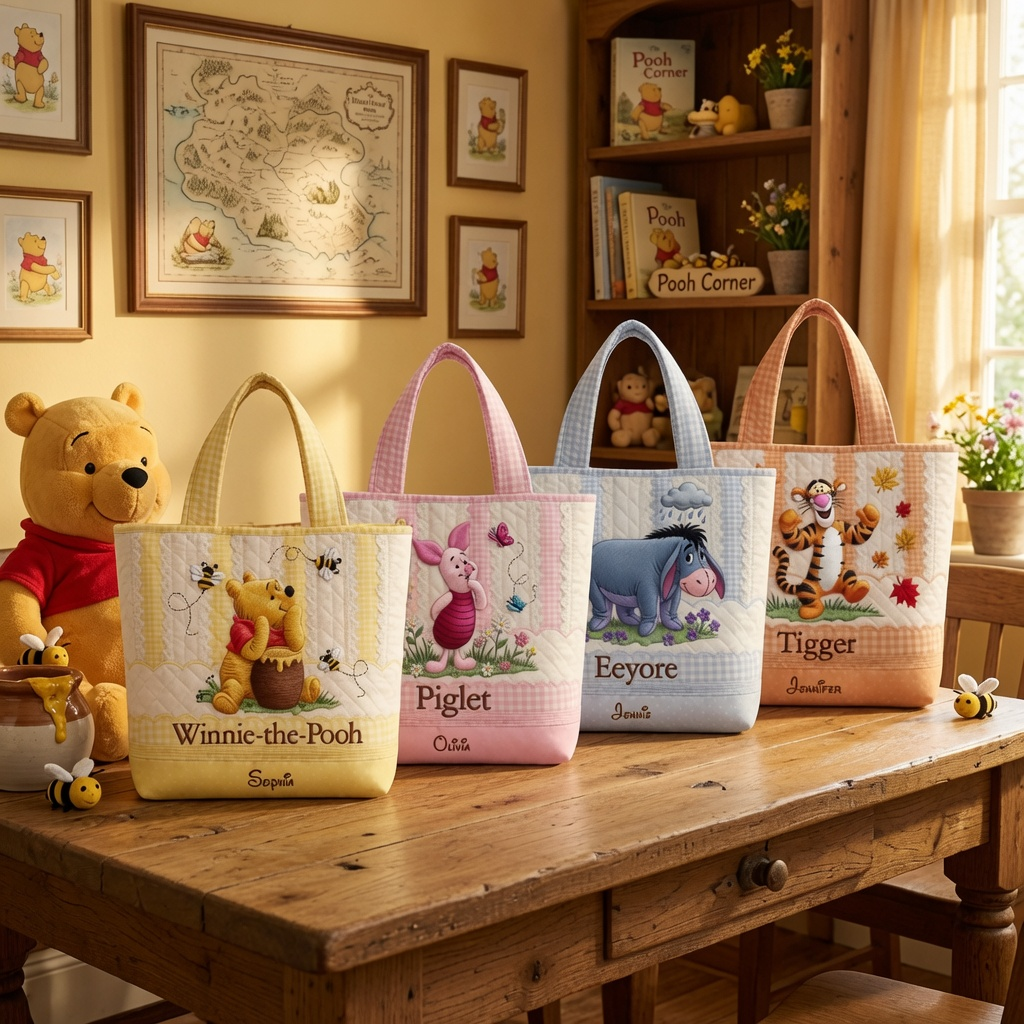 Just Loves Honey Bear And Friends - Personalized Quilted Tote Bag - Gift For Her - DSNY HH01 - image 3