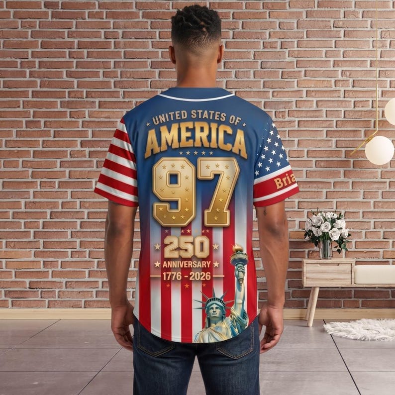 Celebrate 250 Years Of America Freedom - Personalized Baseball Jersey - Gift For Patriots - image 5