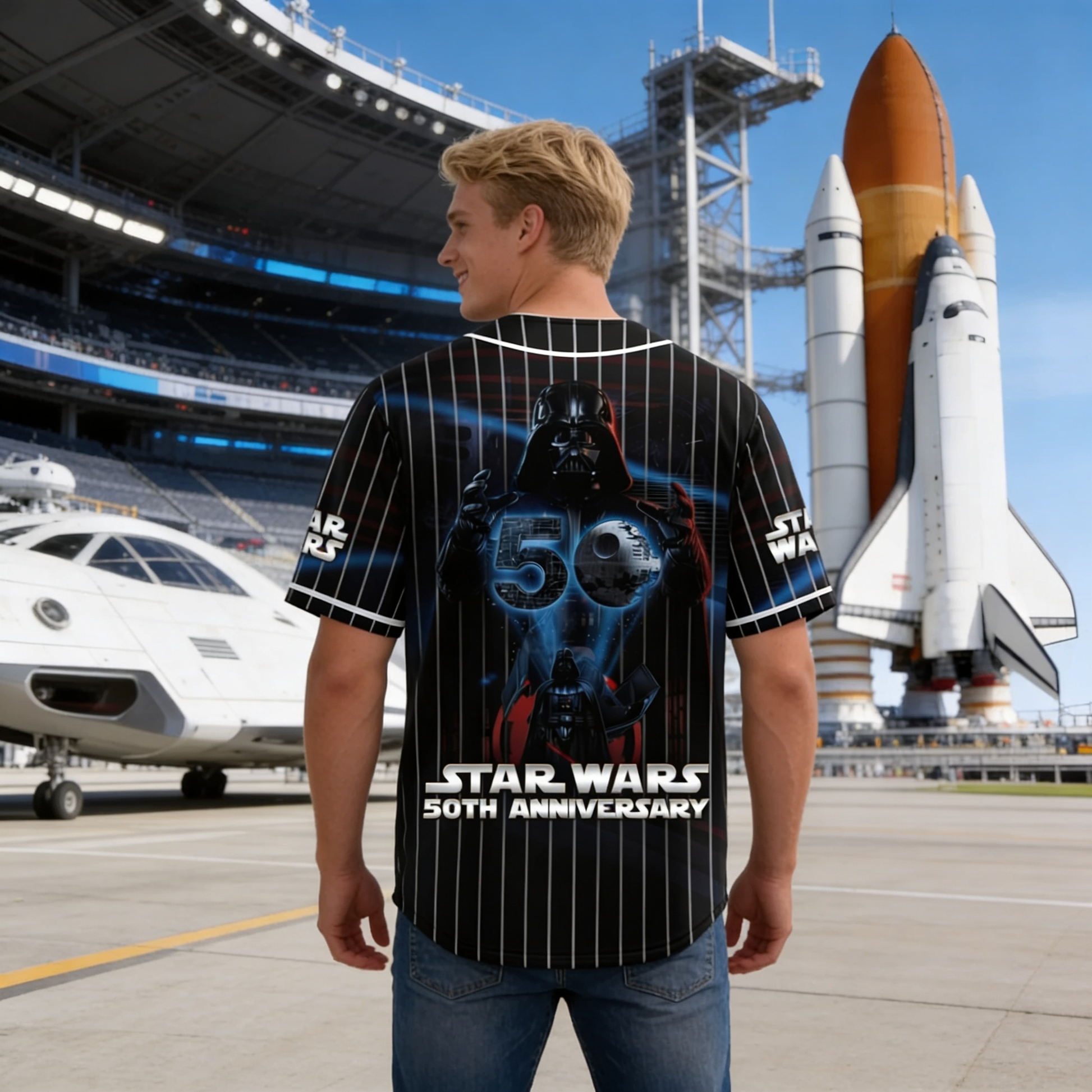 Stwa 50th Anniversary Red Laser - Personalized Baseball Jersey - Gift For Movie Fans BA01