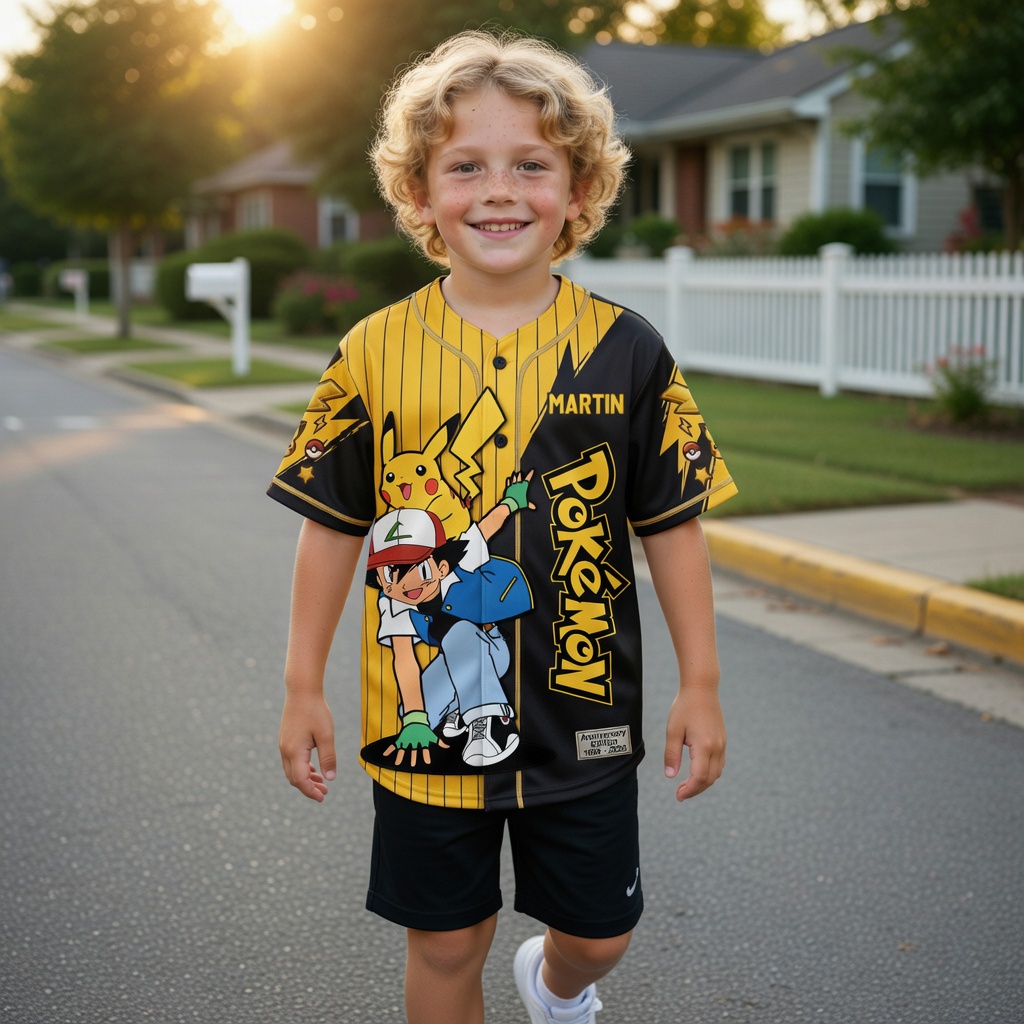 PoMo Celebrate 30 Years Of Catching Them All - Personalized Baseball Jersey For Kids, Adult - Anniversary Gift For Movie Fans BA01