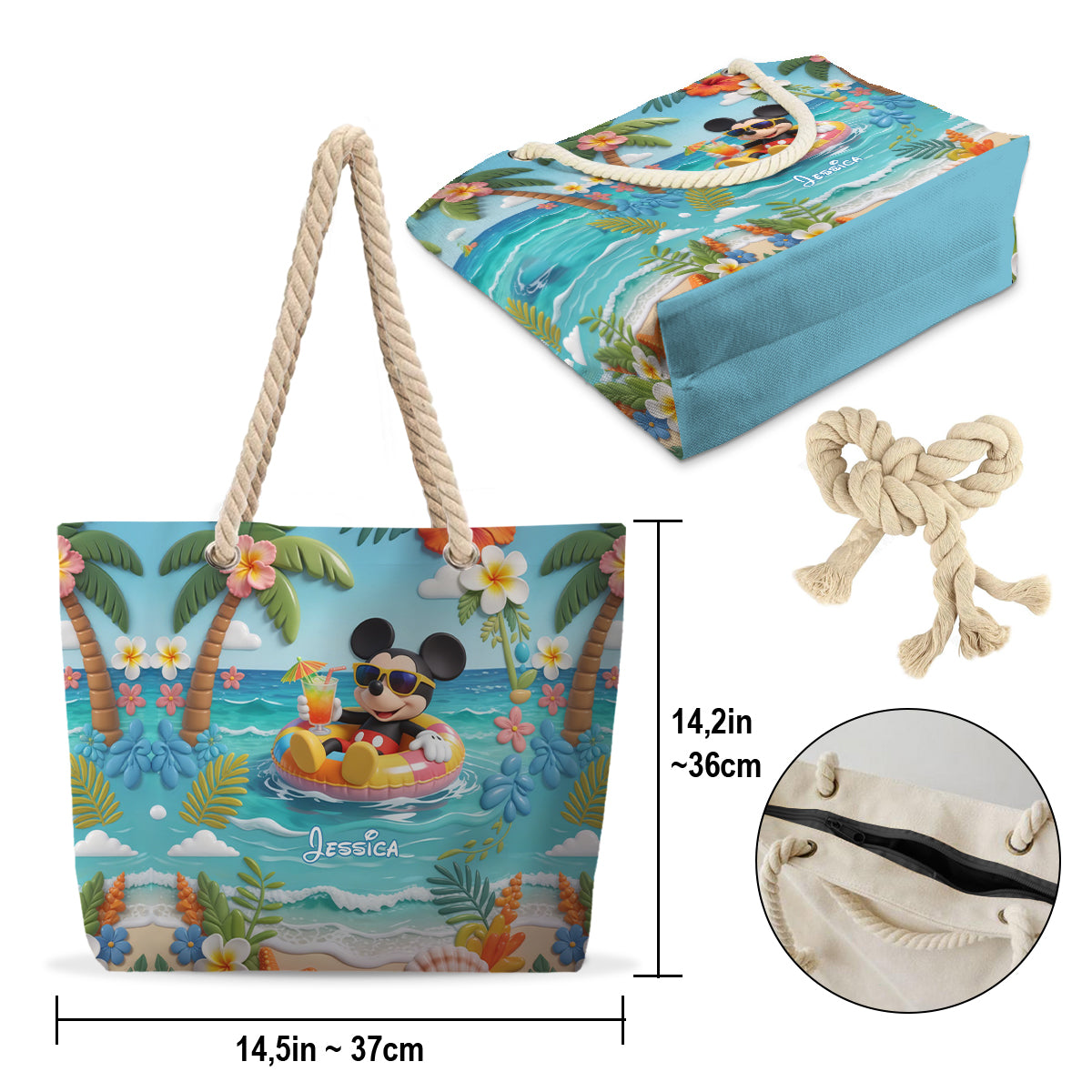 Just Love Sti Summer Vibe - Personalized Beach Bag - Gift For Fan Movies NL122 - image 5