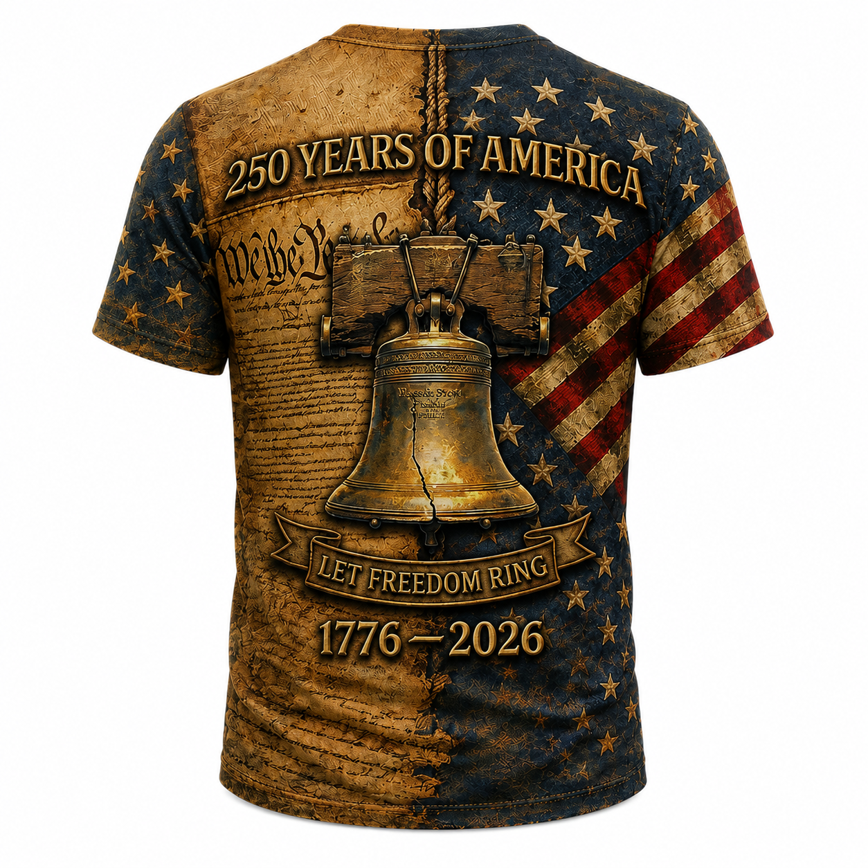 250 Years Of America Let Freedom Rings - Personalized All Over Shirt - Gift For Patriots - image 5